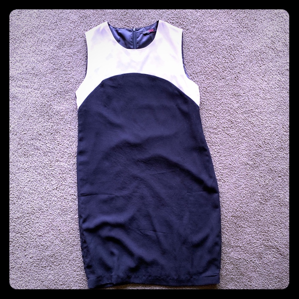 90s Vintage Black and White Sleeveless Dress